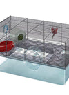 Hamster cage includes water bottle, exercise wheel food tray and