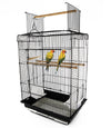 PawHut 22" Parrot Bird Cage Open Play Top Feeding Bowl Perch Black